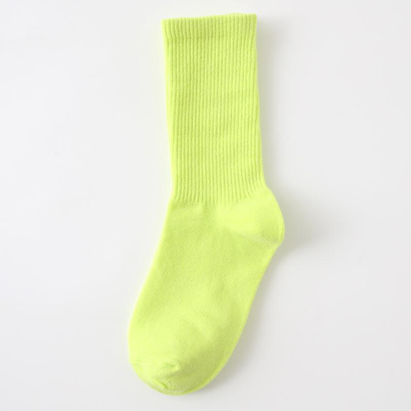 

Жіночі весняно-осінні тонкі однотонні шкарпетки-гольфи цукеркового кольору 1 pair зелений/жовтий