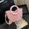Borsa da spiaggia estiva in paglia intrecciata a mano Borsa a mano da donna Borsa a tracolla a cesto alla moda Casual Grande capacità Rattan Tote Bags