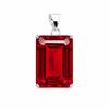 Pigeon Blood Red Ruby Pendant 50 Ct Emerald Cut In 925 Sterling Silver Necklace