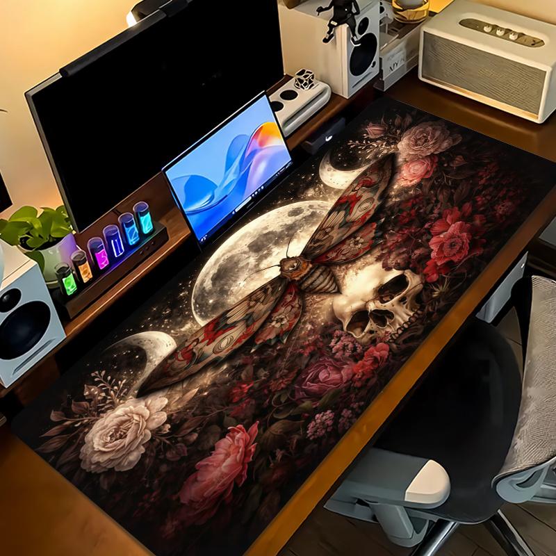 Gothic Moth Color Mouse Pad Large Gaming Table Cushion Non-slip Laptop Tablet Big Mousepad XXL Mat Mini PC Playmat With Lock edge