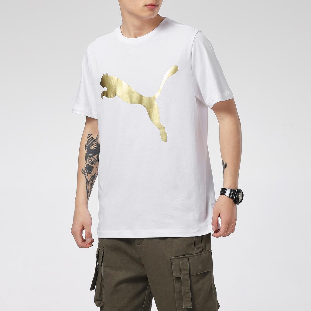 Puma Running Training Fitness Breathable Casual Sports Round Neck Short Sleeve T-Shirt Men Tops White 532787-02