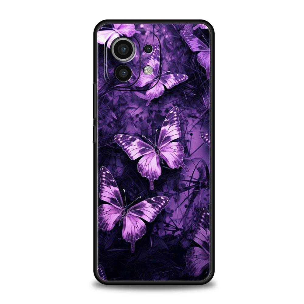 Art Purple Butterfly Phone Case Cover for Xiaomi Mi 17 Pro Max 15 14 13 12 11 Ultra 15T 14T 13T 12T 11T Pro Lite Soft TPU Shell