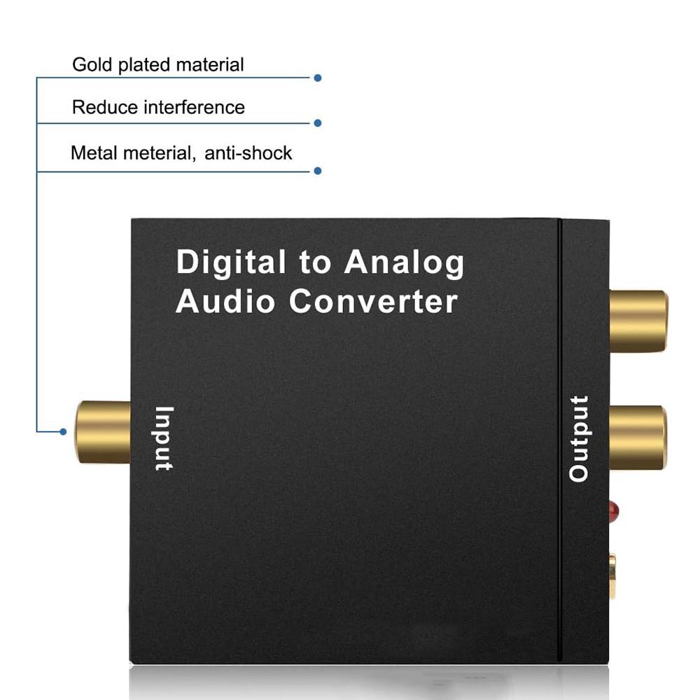DAC Digital Analog Audio Converter Optical SPDIF Toslink Coaxial Input To L/R RCA 3.5mm Jack Headphone Amplifier Output for TVGood Product