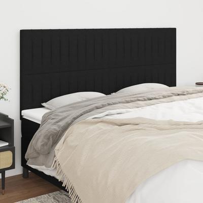 Vidaxl Bed Headboards, 4 Pcs, Black, 80X5X78/88 Cm, Fabric