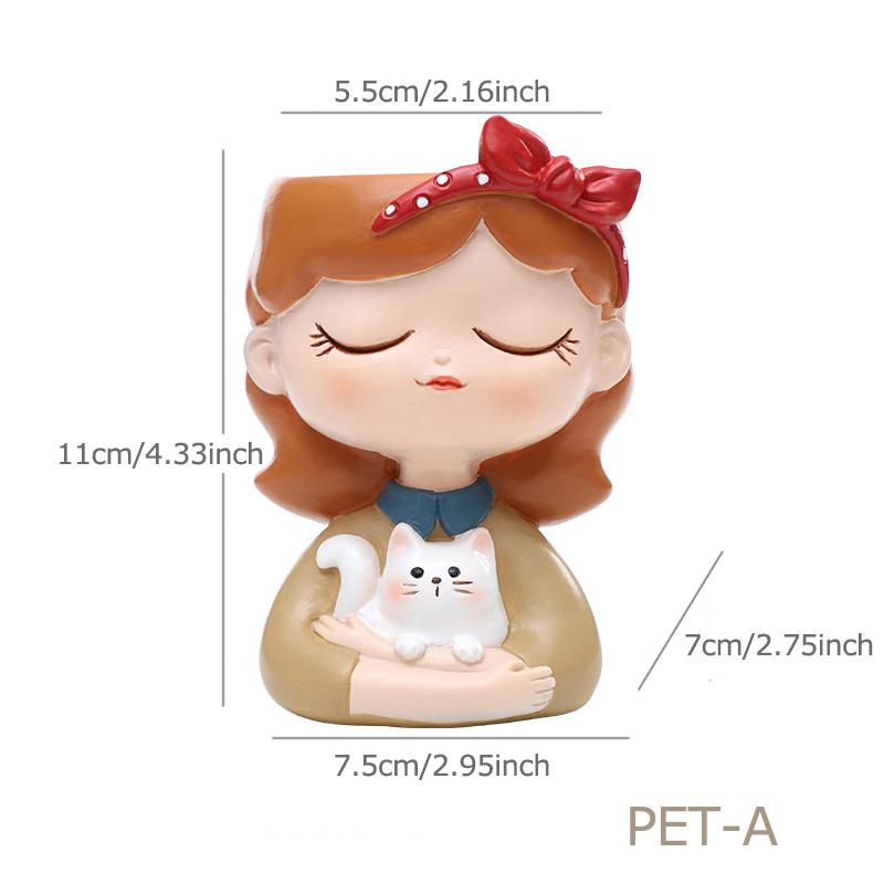 Cute Girl Flower Pot for Succulents, Decorative Planters Girls Portrait Garden Pots for Home Decor Desktop Ornamentpotsforplants