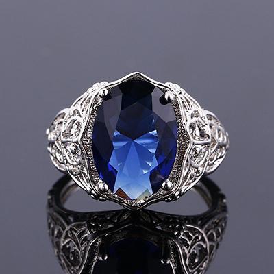 Luxury 100% CopperJewelry Rings for Women Party Wedding Engagement Acessories 10X14MM Big Topaz Gemstone Ring 7