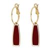 1 Pair Drop Earrings Geometric Ear Clip Electroplating High Gloss Polished Decorate Charming Daily Jewelry Dangle Earrings Women Jewelry
