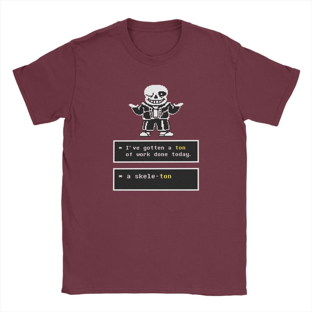 Game Undertales Sans Skeletons Bones T Shirts Men's  100% Cotton Casual T-Shirts O Neck  Tees Short Sleeve Tops Plus Size