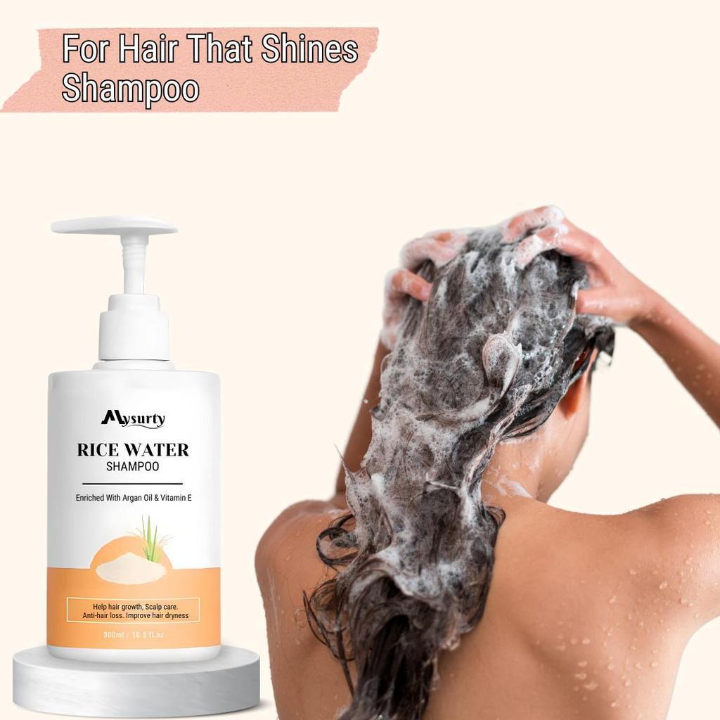 Rice Water Shampoo and Conditioner Set - For Curly, Straight, Dry and Damaged Hair