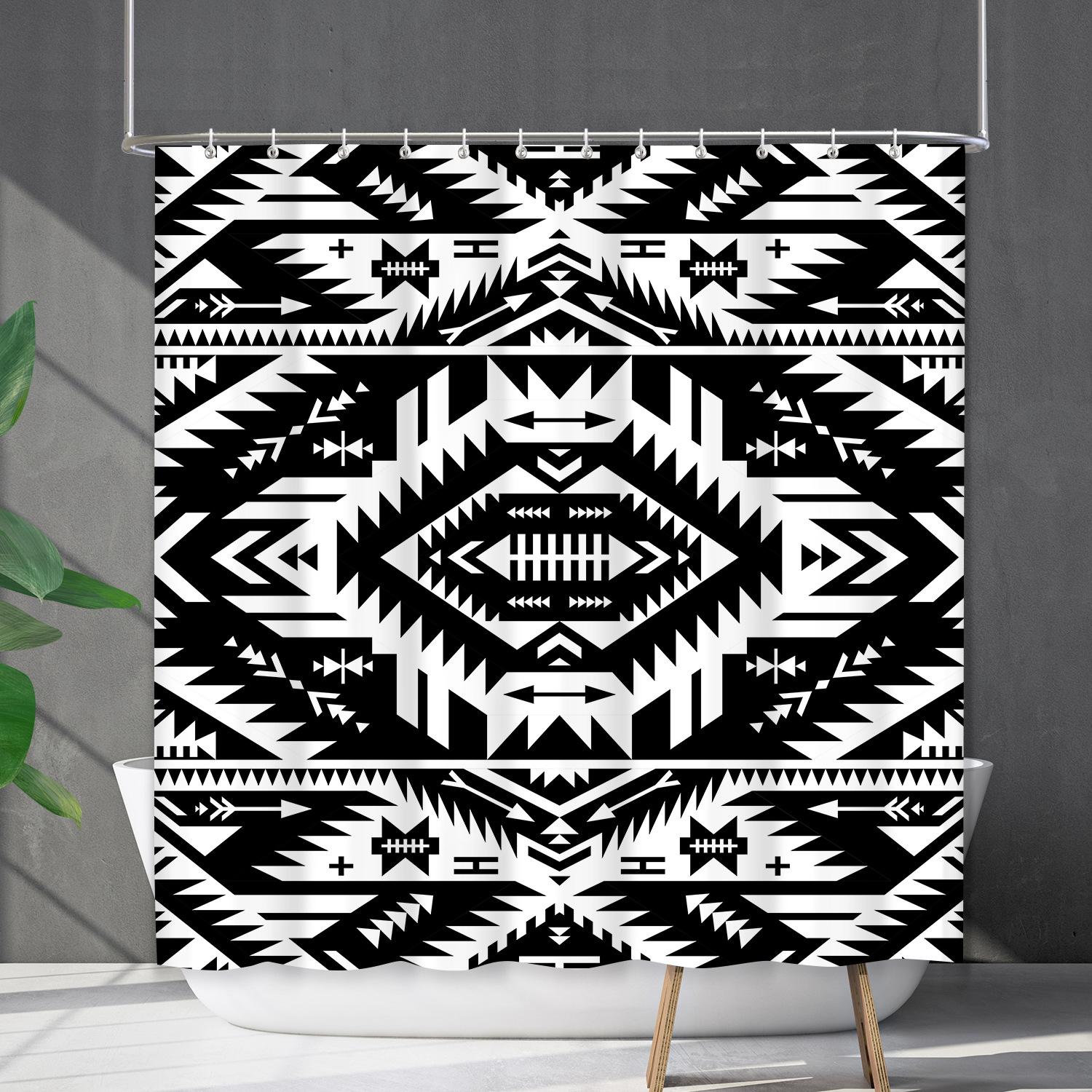 

Shower Curtain Waterproof And Mildew-Proof 3D Digital Printing Plant Bohemian Printing Shower Curtain Partition Free Of Punching shower curtain 90*90