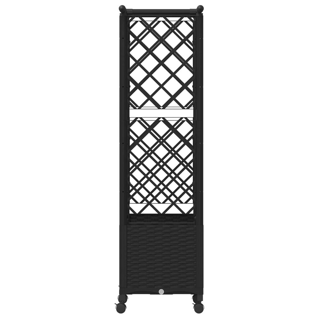 Raised Garden Bed with Trellis and Roof Black 124.5 X 40 X 142 Cm PP