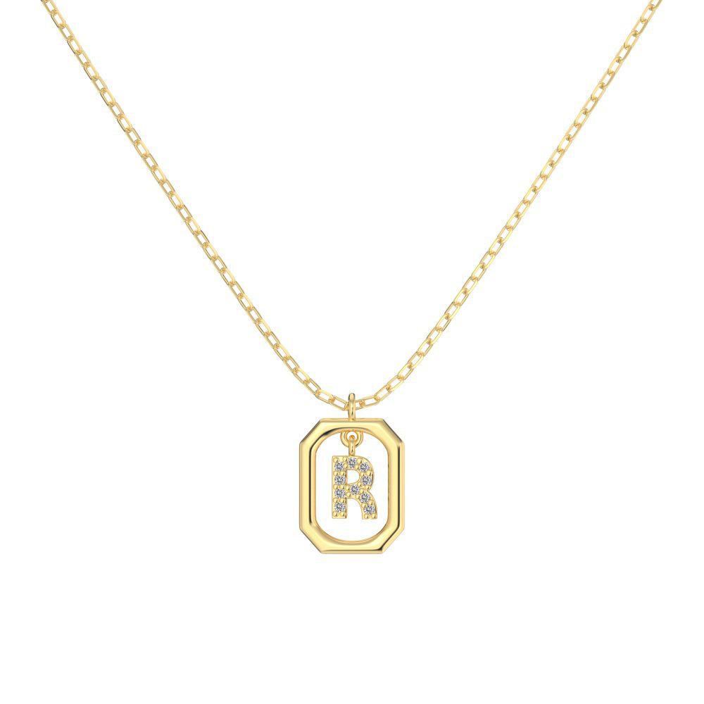 925 Silver Alphabet Pendant Necklace with Zircon Detailing - Women's Elegant & Unique Design
