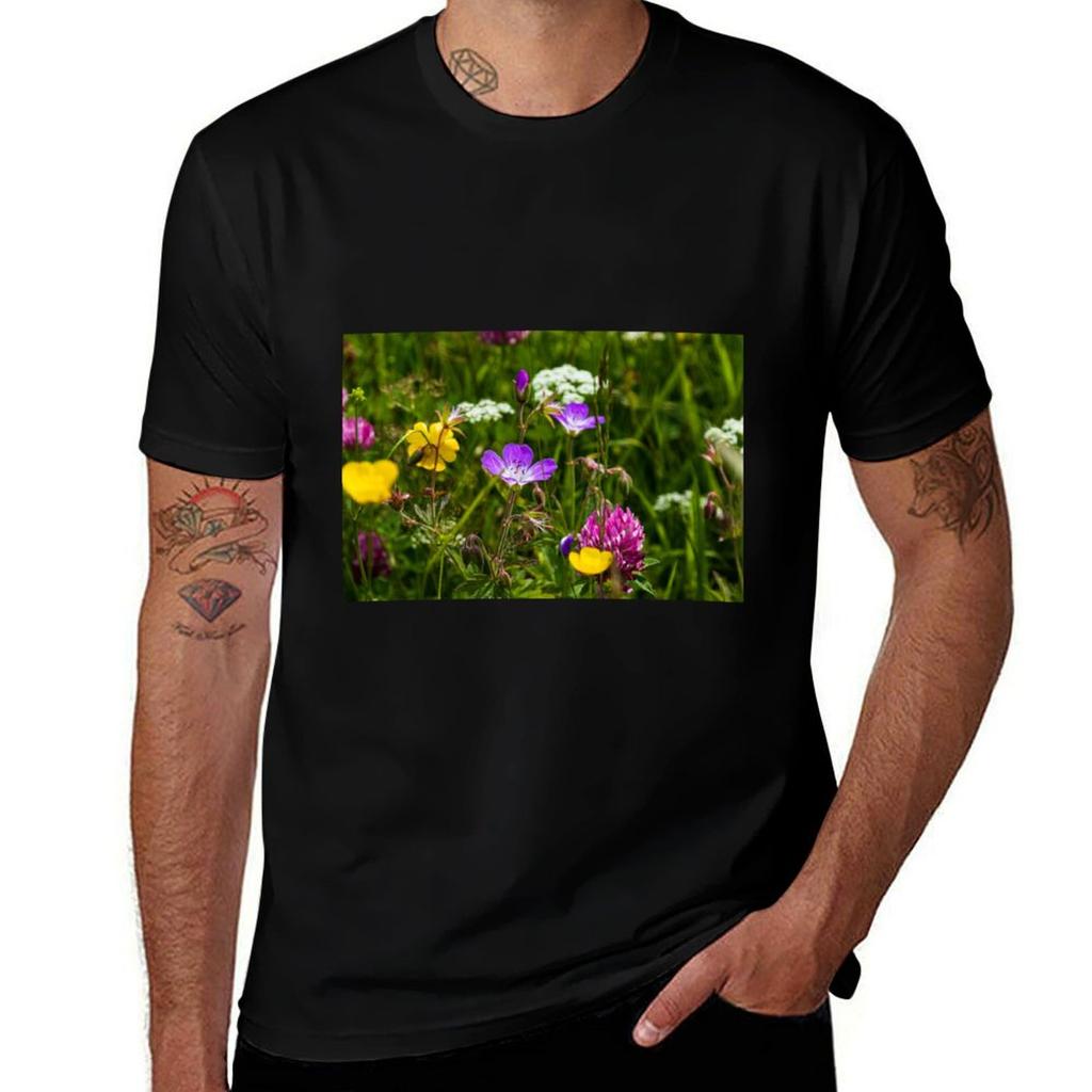 Wild Flowers T-shirt Cotton T Shirt Pack Man T Shirt Designer T Shirts For Man Graphic Funny T-shirt