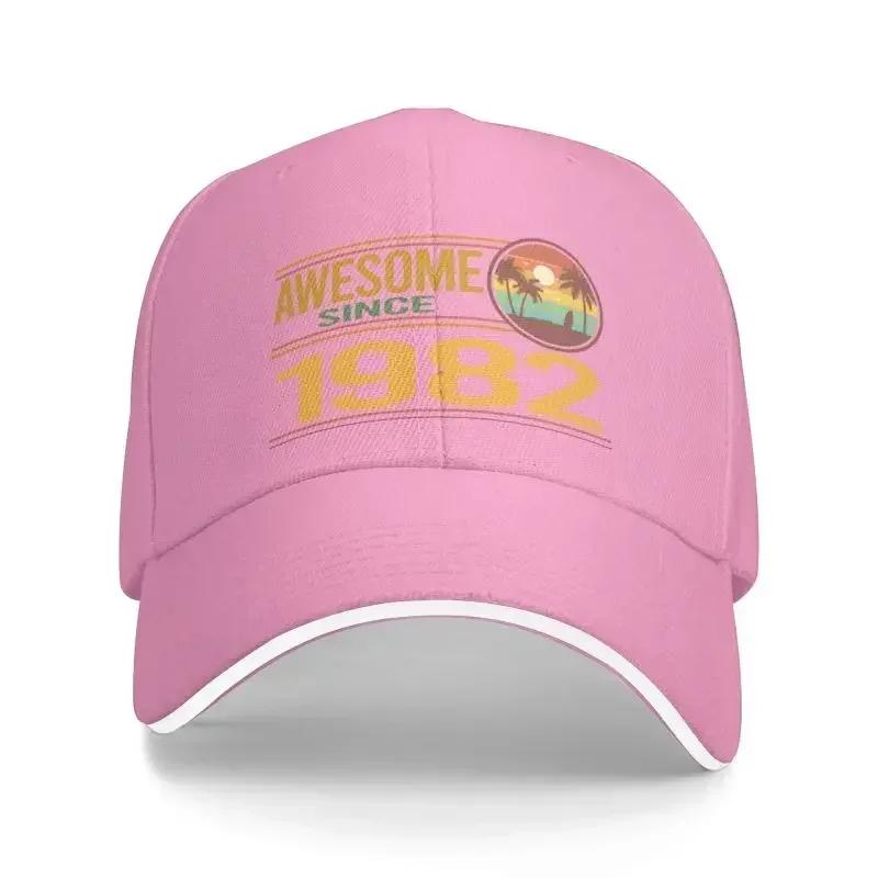 Punk Colorful Sunset Awesome Since 1982 Birthday Baseball Cap Men Women Breathable 40th Years Old Dad Hat Sports