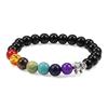 European & American Trendy Hand Jewelry: Seven-Color 8mm Beads Elephant Alloy Elastic Bracelet