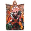 My Hero Academia Fleece Throw Blankets Bakugou Metal Poster Blankets for Bedding Office Lightweight Bedding Throws,