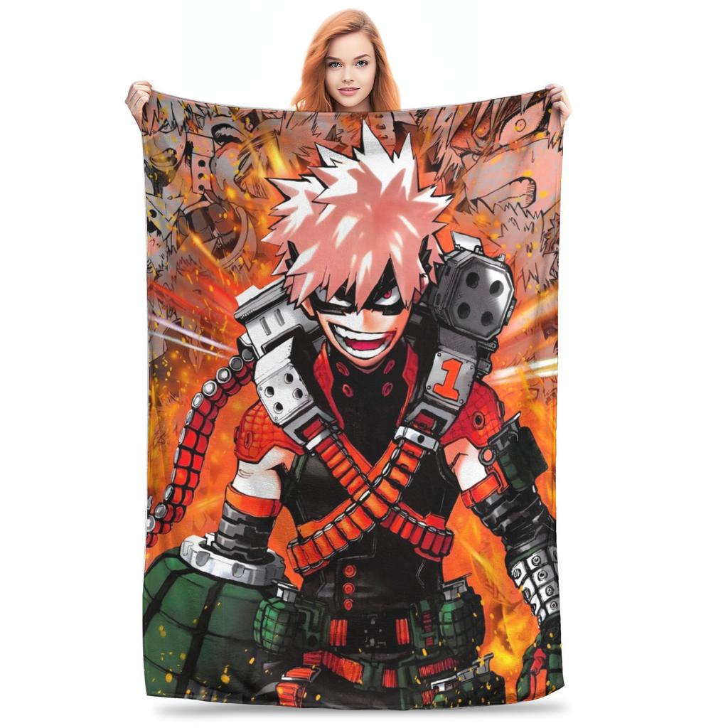My Hero Academia Decke Liebst du Bakugou wirklich Wolldecken Sommer Klimaanlage Dekoration Weiche Warme Tagesdecke,