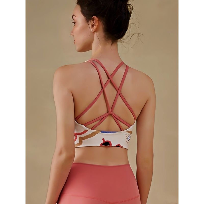 Nude Feel Yoga Clothes Women 2025 New Professional Print Fashion Vest Sports Bra Women High-Grade Fitness Underwear