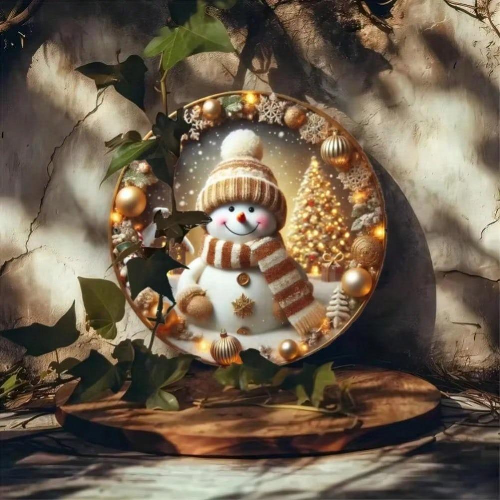 Vintage Snowman Metal Wall Art Christmas Decor Indoor Outdoor Home Sign