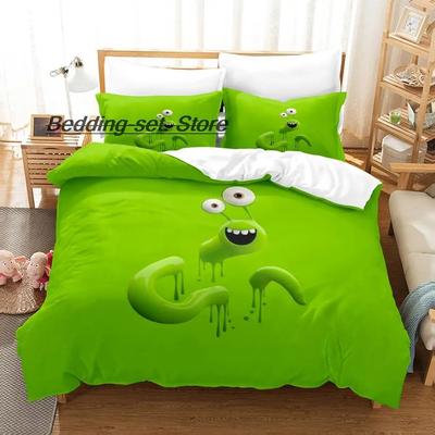 Cute Anime Face Animal Expression Pack Bedding Set Single Twin Full Queen King Size Bed Set Aldult Kid Bedroom Duvetcover Sets