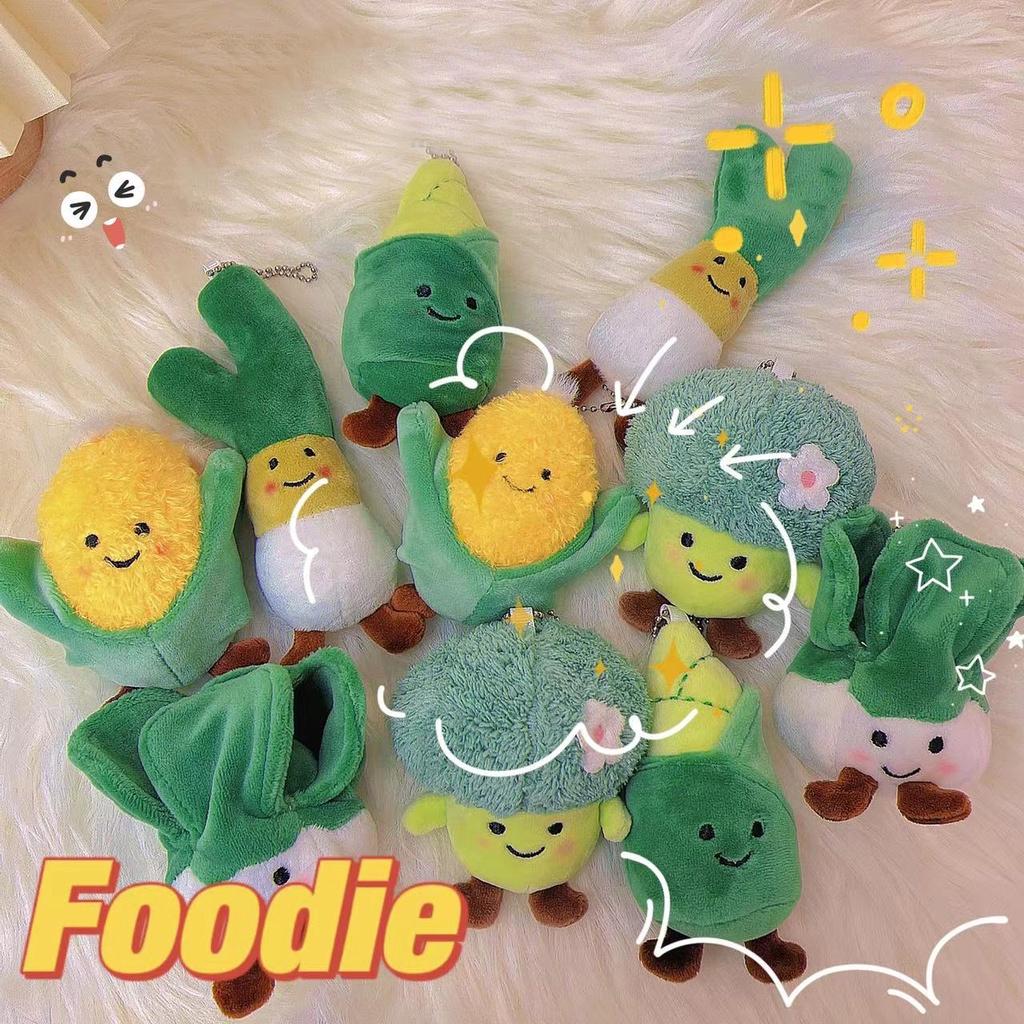 Veggie Plush Keychain White Cabbage Broccoli Corn And More