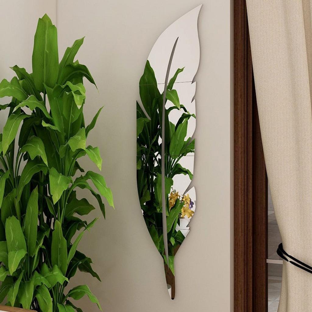 Creative Feather Mirror Sticker Unique Decorative Accent for Your Home