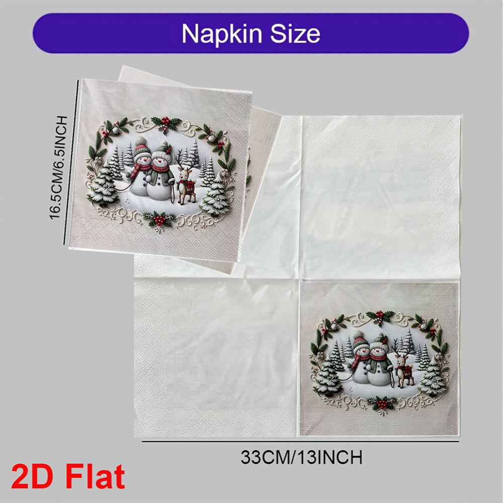20pcs Disposable Napkins with Christmas Theme Pattern Print for Wedding,Parties,and Daily Use for Thanksgiving Fall Christmas Table Decoration