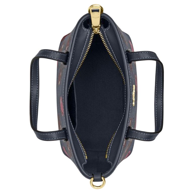 Coach Město 15 Uzavírání na zip Logo Plátěná taška Tote Nákupní Taška přes rameno Crossbody Mini Dámská Tote Smíšené barvy Denimově modrá CY737-IMDEI