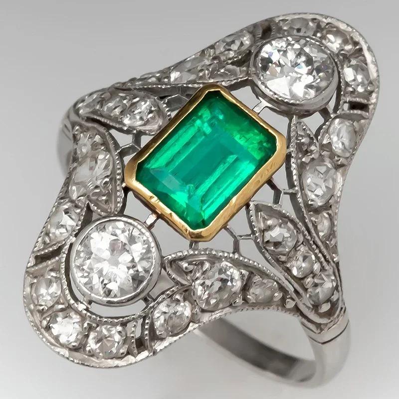 2026 New Luxury Fashion Green Zirconia Crystal Ring for Women's Engagement/Wedding/Anniversary Party Personalized Jewelry