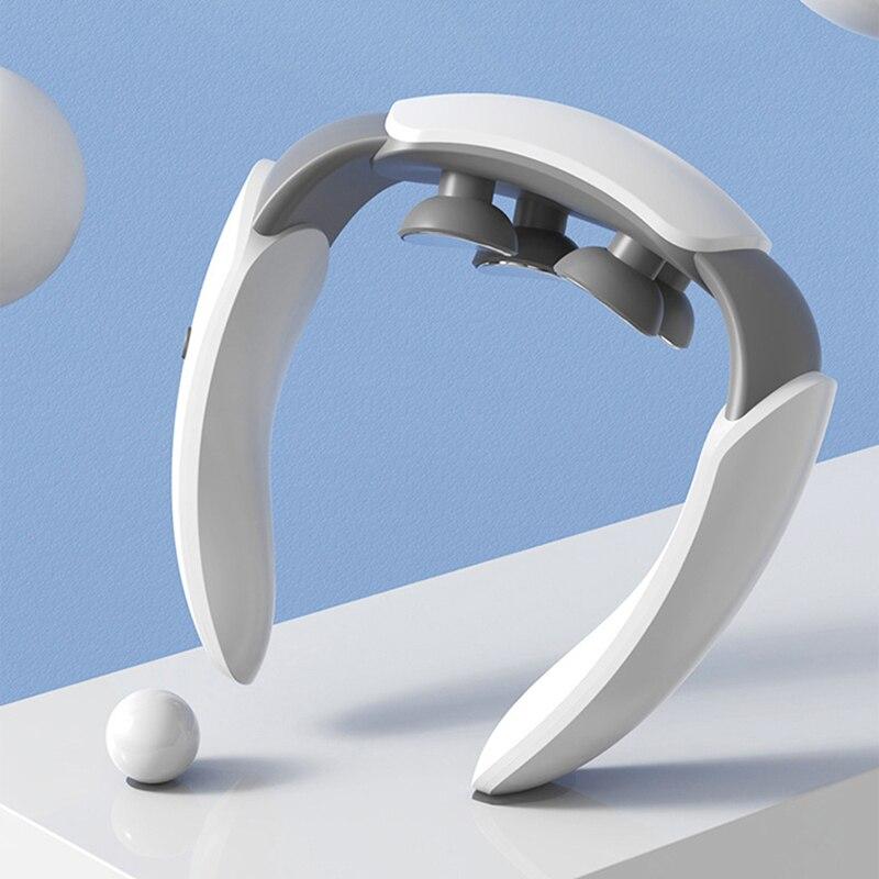 Intelligentes Nackenmassageinstrument, Pulswärme-Therapieinstrument, Heißkompresse-Nackenschutzinstrument, 4 Massageköpfe