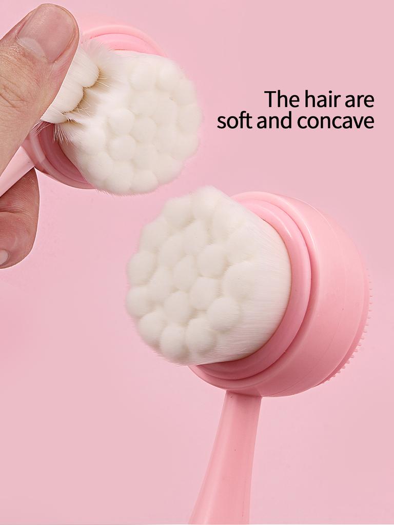 1PC Silicone Manual Face Cleansing Brush, Handheld Facial Brush for Daily Cleansing & Makeup Removal