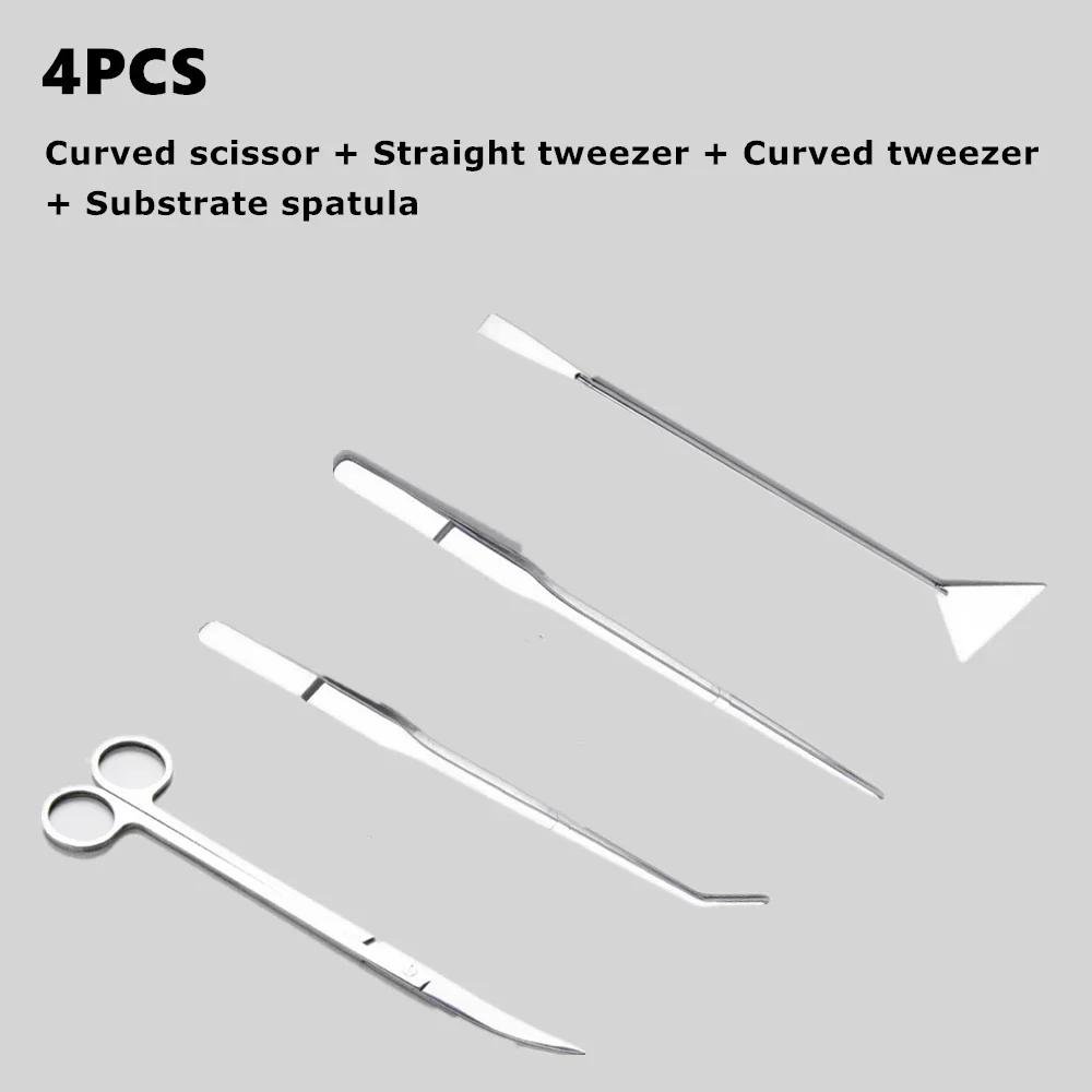 Aquarium Tools Set Scissor Tweezers Plants Wave Scissors Grass Stainless Cleaning Tools Fish Tank Shovels Aquarium Accessories