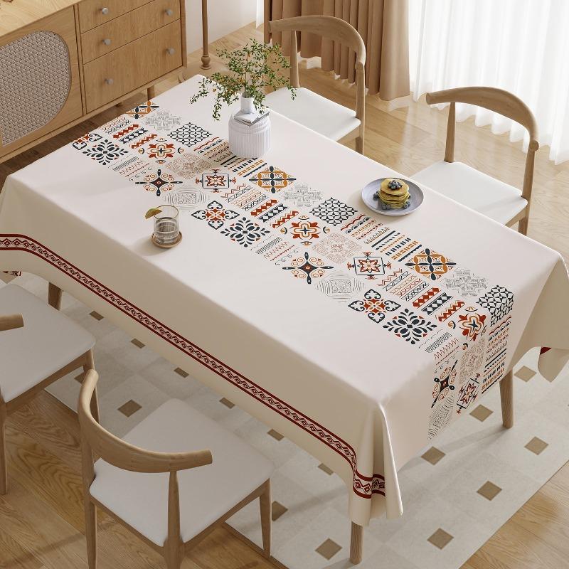 PVC Waterproof and Oil-proof Tablecloth: Rectangular Tablecloth for Home Use 140*140cm