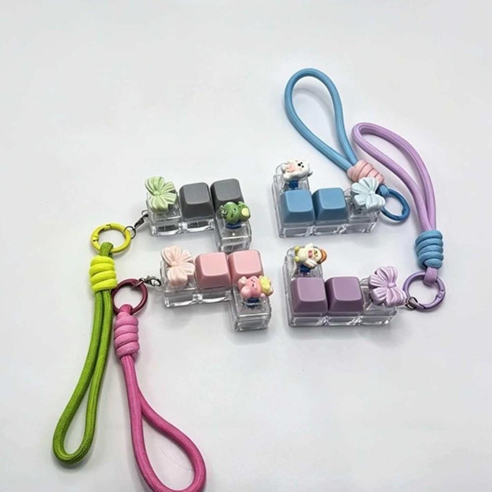 Rabbit Frog Bear Duck Stress Relief Keyring Cartoon Animal Fidget Bag Pendant Student Bag Ornament