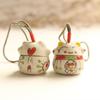 1/5pcs Lucky Cat Ceramic Pendant Hanging Foyer Decor Sunny Day Doll Handicraft Gift Cat Bag Room Decoration Accessories
