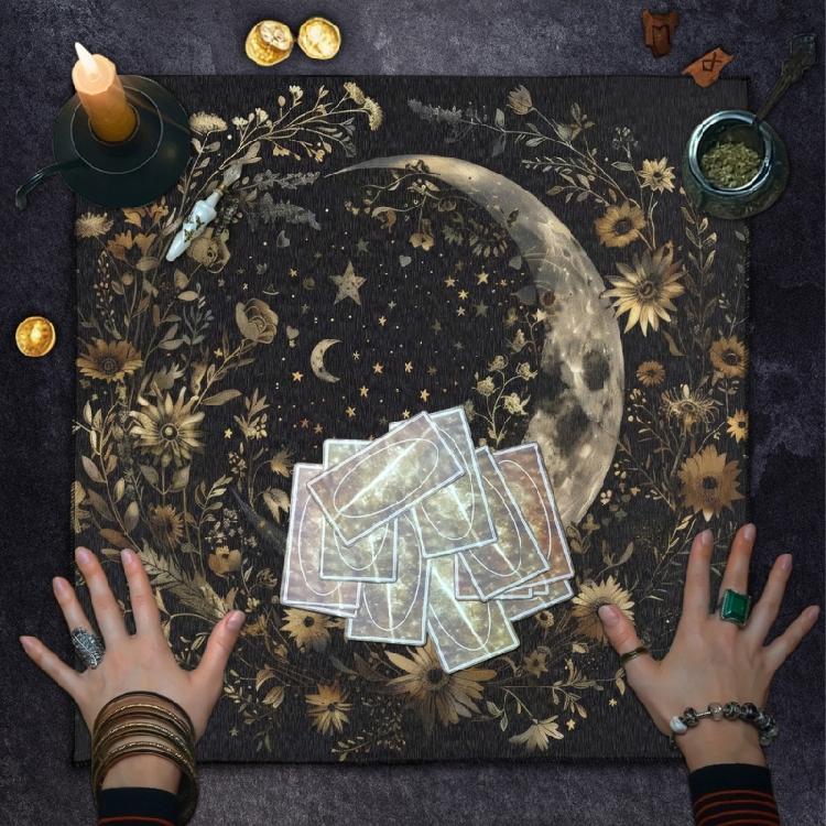 Portables Washable Reading Cloth Mystical Velvets Ritual Cloth Durability Mats for Divination Ceremonies