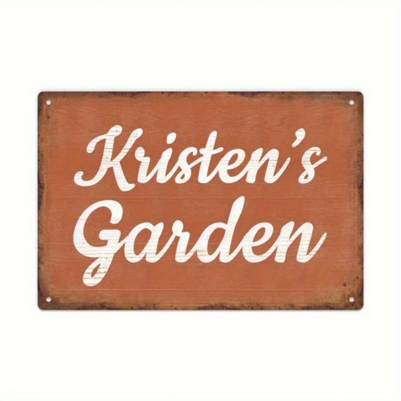 

Vintage Metal Tin Sign Retro Garden Decor Farmhouse Wall Art Aluminum Plaque Custom Name Personalized белый
