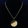 Je Bible Stainless Steel Gold Color Hexagram Chain Necklace Women/Men Gold Color Round Necklaces Jewelry Collier N3131S02