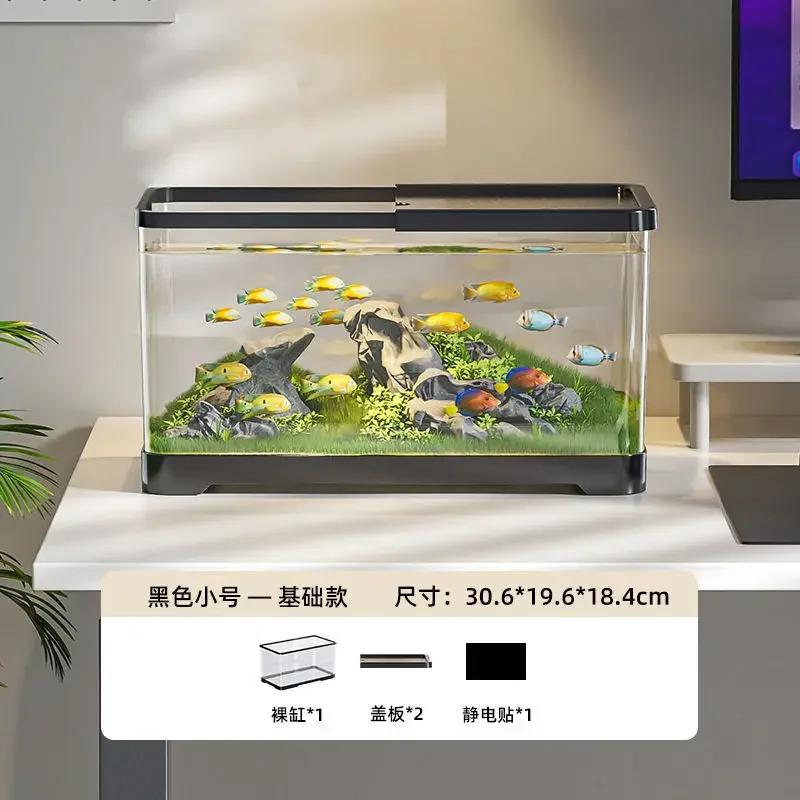 Acuario Pecera Ecológica Pecera de Plástico Transparente Sala de Estar Diseño Paisajístico Tanque Pequeño y Mediano