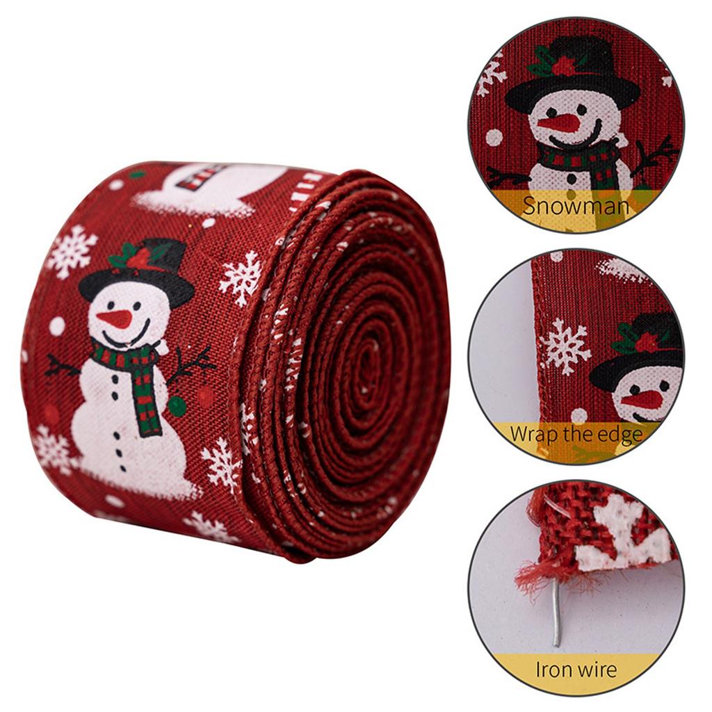 5m Christmas Snowman Ribbon Christmas Ribbon Christmas Tree Decoration Ribbon Gift Decoration Ribbon