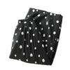 2026 Women's Quilted Polka Dot A-line Skirt - Black Cotton Linen, Thickened for Autumn/Winter