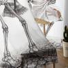 Skull Skeleton Hat Bottle White Tulle Sheer Window Curtains for Living Room the Bedroom Modern Voile Organza Curtains Drapes