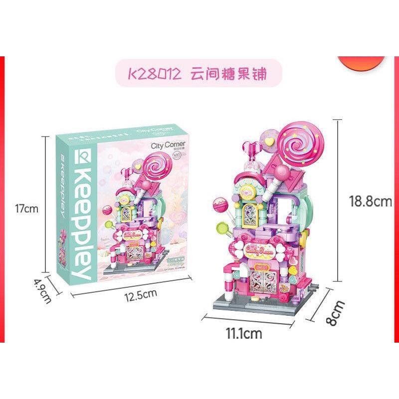 Keeppley Colorful Creative Street View Building Blocks City Streetscape Aquarium Pub Dessert Store Model Bricks Toy For Kid Gift