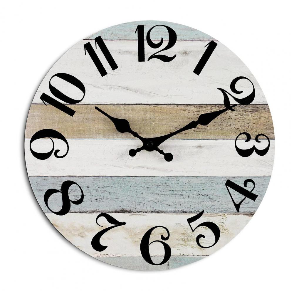 Wooden Wall Clock Number Wall Clock Vintage Rustic Wood Wall Clock Silent Non Ticking Analog Timepiece for Room Bedroom Decor