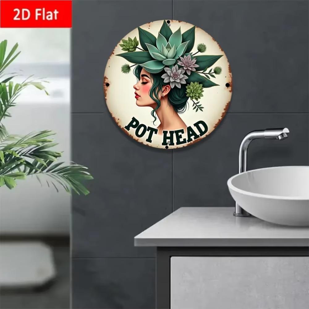 Iron Wall Art Vintage Distressed Edge Metal Tin Sign, Unique Home Decor Gift Idea for Men Women
