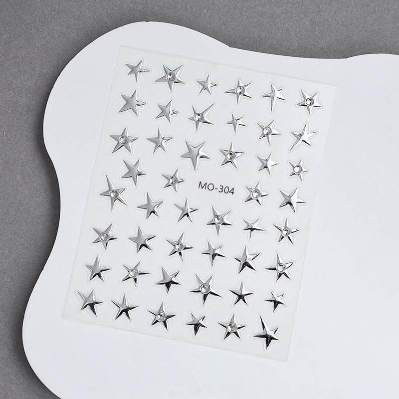 

3D Неправильная пентаграмма с наклейками для ногтей Y2K Satr Наклейки для нейл-арта Шарм Звездный свет Фольга Украшение Самоклеящиеся as the picture