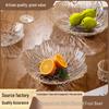Elegant Lotus Leaf Glass Fruit Bowl with Golden Edge – Crystal Transparent Design for Home or Coffee Table
