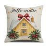 Christmas Pillow Covers 45x45cm Set of 4,Tree Snow Xmas Holiday Decor Throw Cushion Case Decoration for Sofa Couch