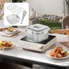Mini Deep Fryer Pot Food Storage Containers Multifunctional Frying Pan with Basket Square Cooking