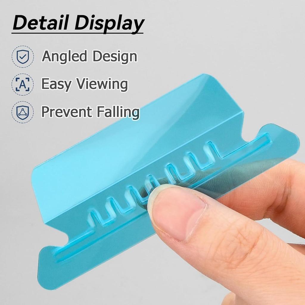 Hanging File Folder Tabs, 60 Sets Multicolor File Tabs and erts 2" Clear Plastic Labels for Hanging File Folders